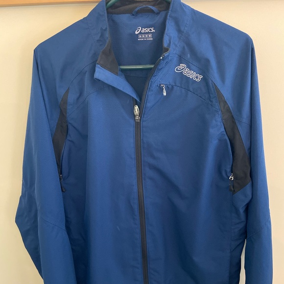 Asics Other - Asics Blue Windbreaker Zip Up Jacket Size Medium